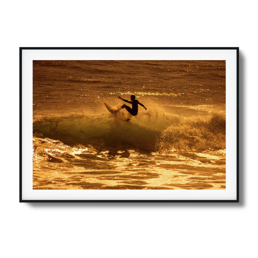 Golden Surf Spray Framed Art