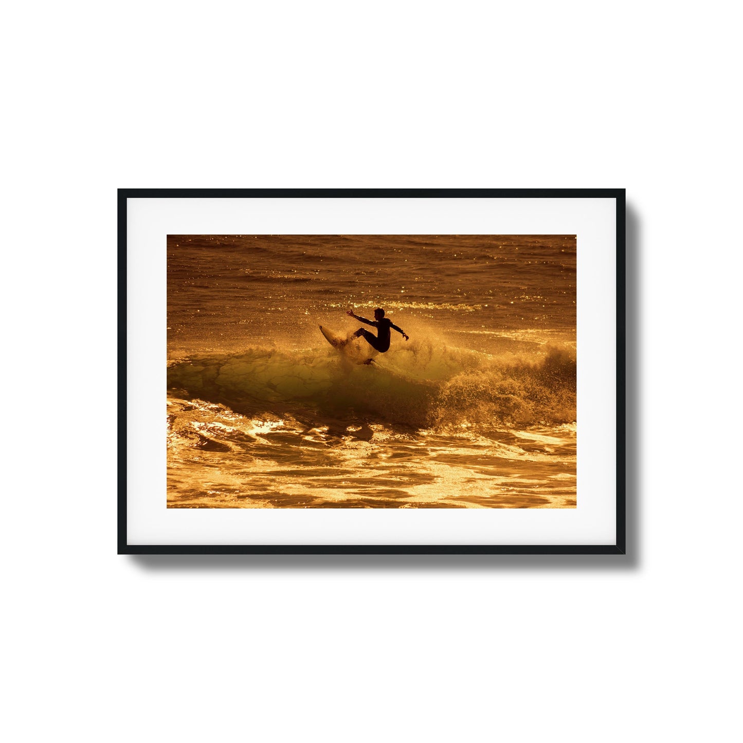 Golden Surf Spray Framed Art