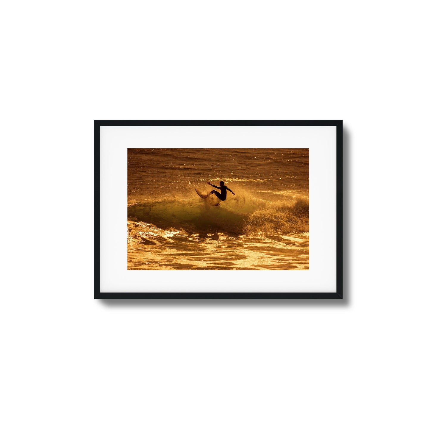 Golden Surf Spray Framed Art