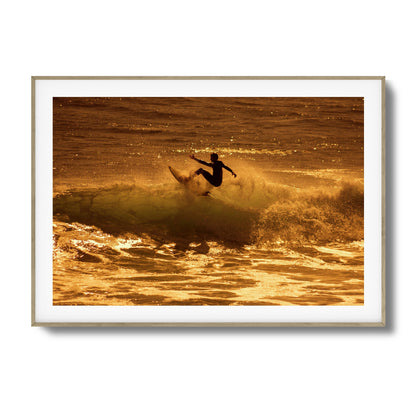 Golden Surf Spray Framed Art