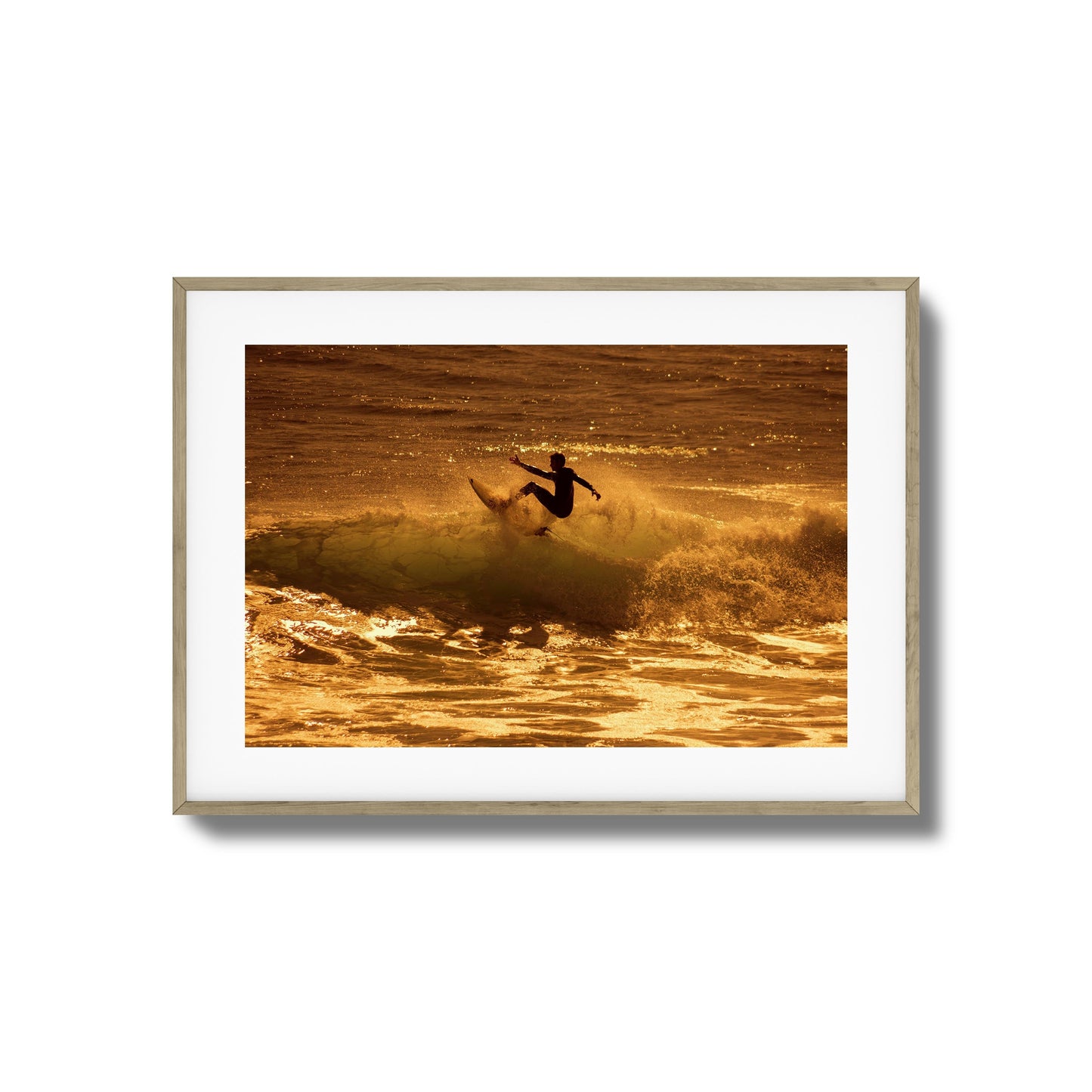 Golden Surf Spray Framed Art
