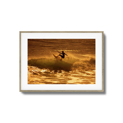 Golden Surf Spray Framed Art