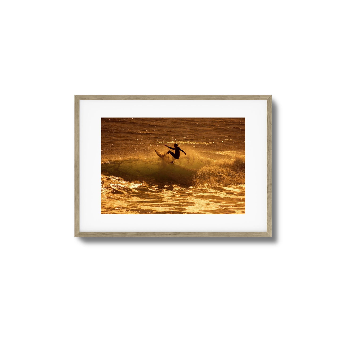 Golden Surf Spray Framed Art