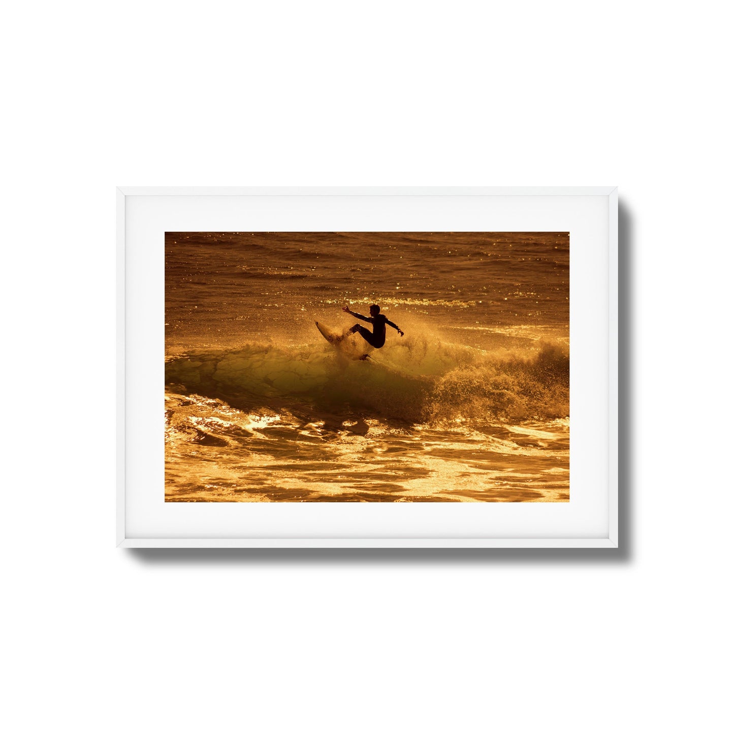 Golden Surf Spray Framed Art