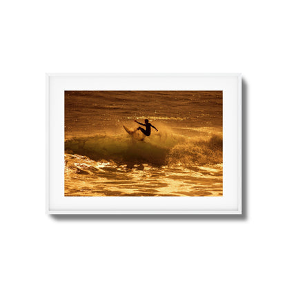Golden Surf Spray Framed Art