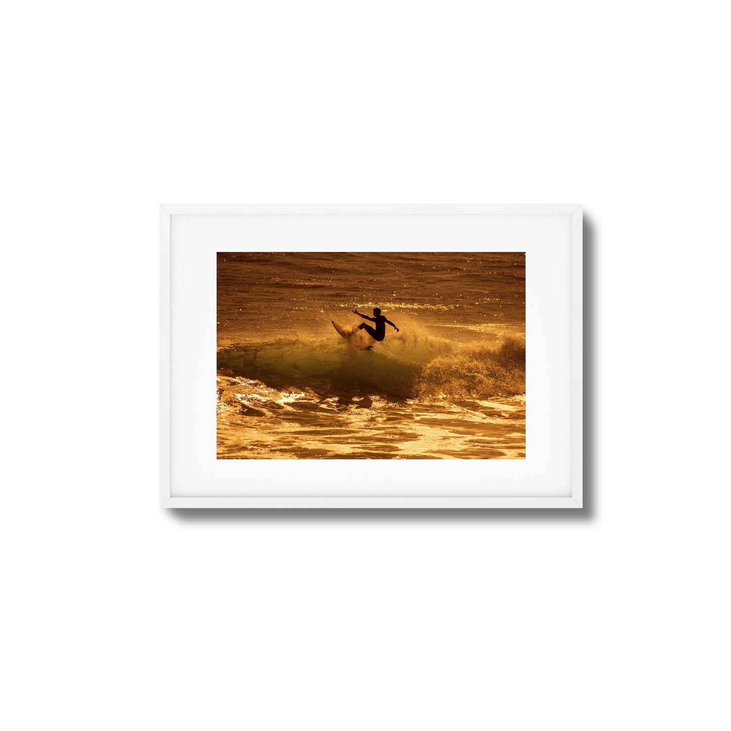 Golden Surf Spray Framed Art