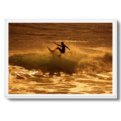 Golden Surf Spray Framed Art
