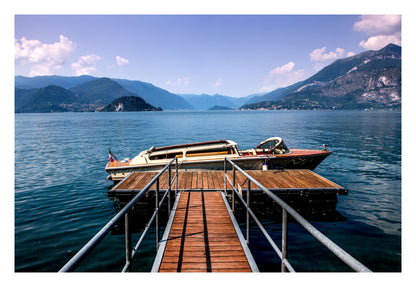Lake Boat Dock Framed Art