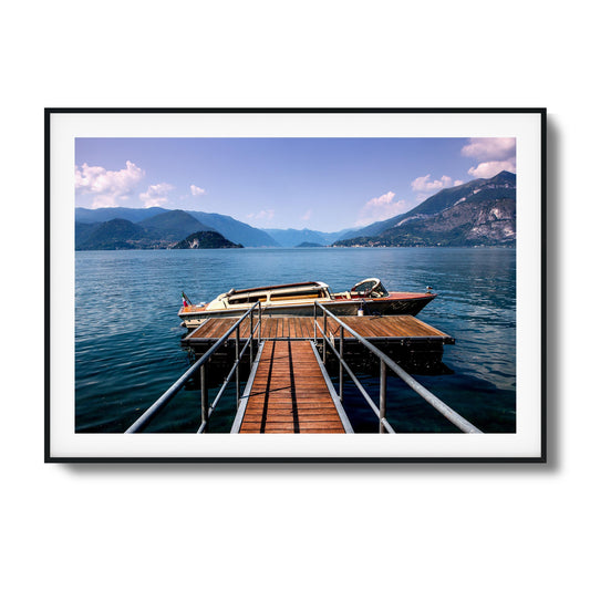 Lake Boat Dock Framed Art