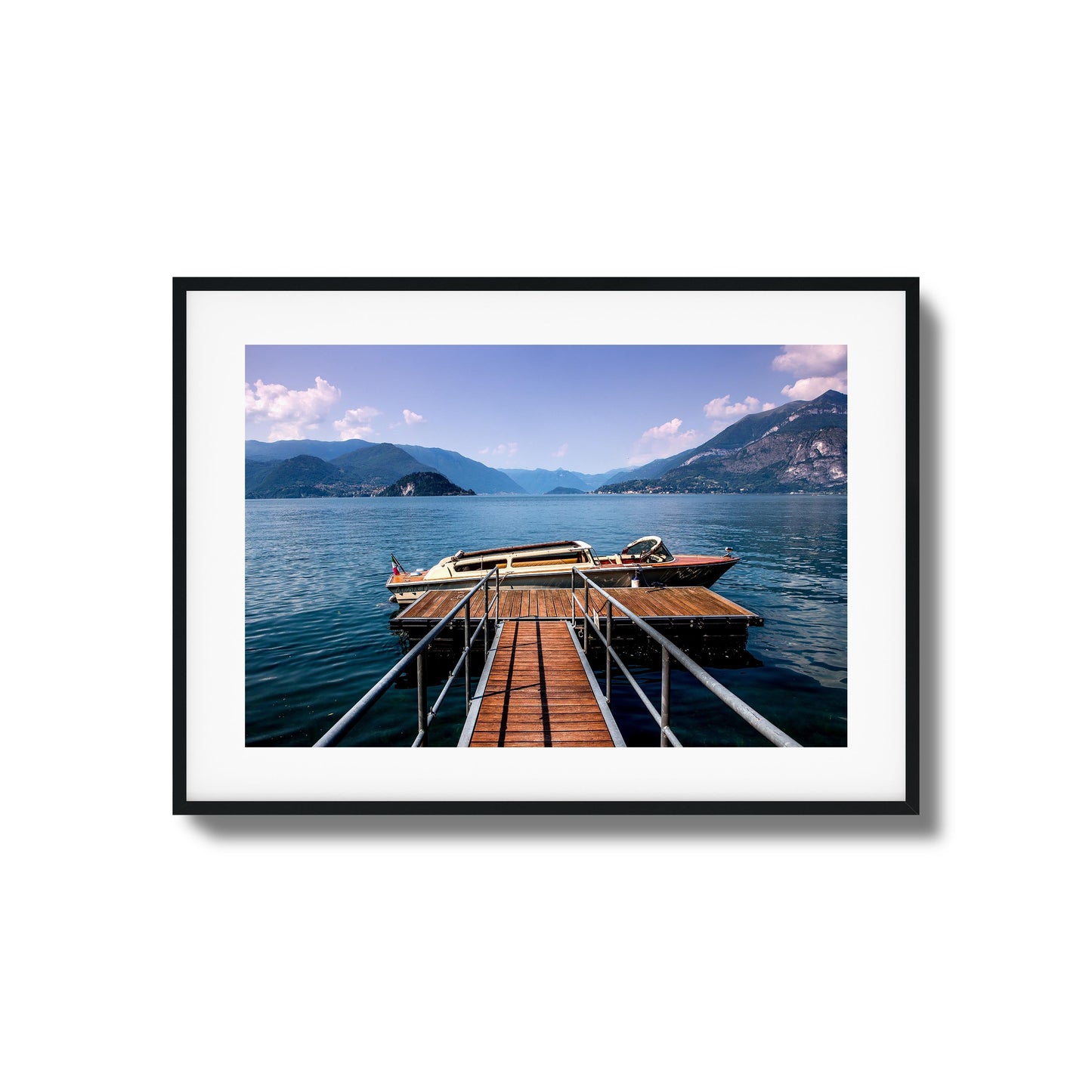 Lake Boat Dock Framed Art