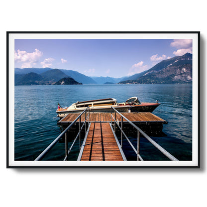Lake Boat Dock Framed Art