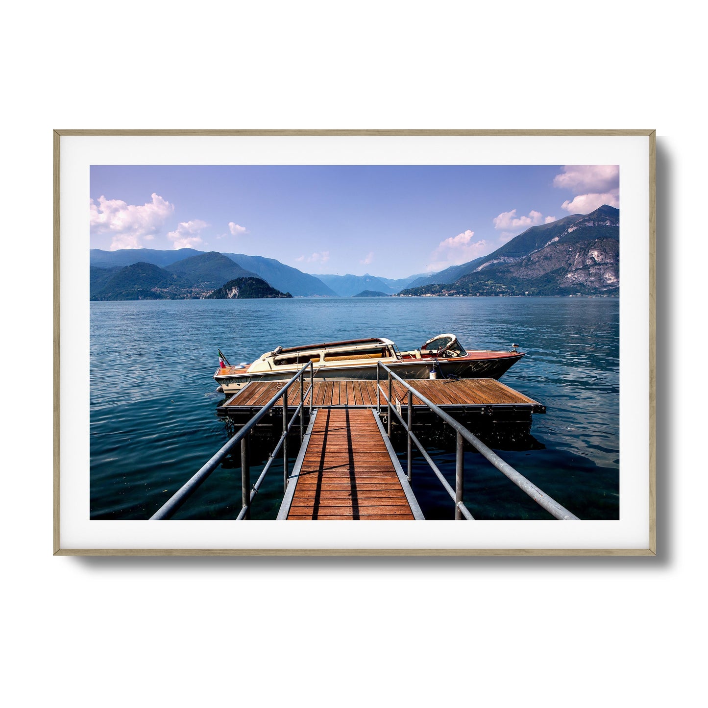 Lake Boat Dock Framed Art