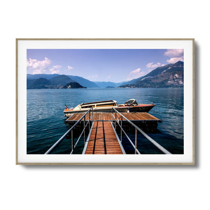 Lake Boat Dock Framed Art