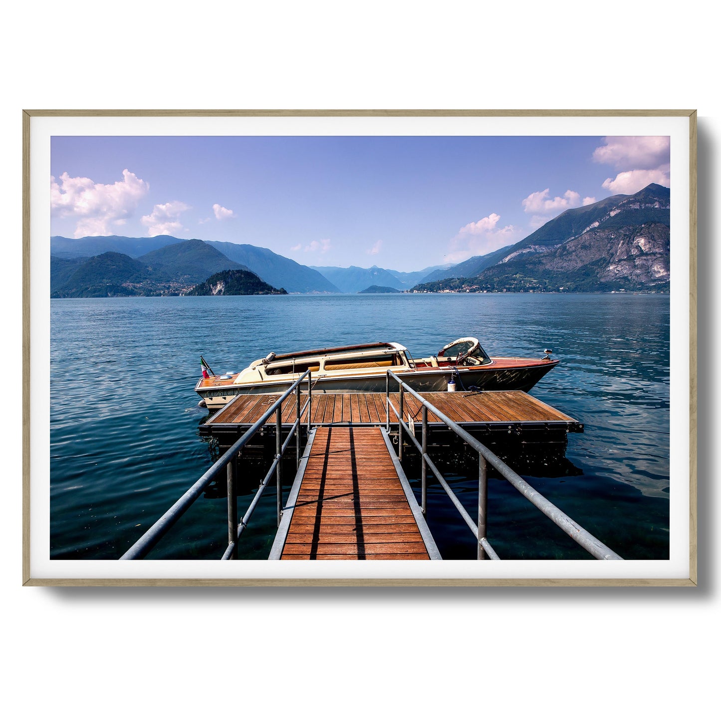 Lake Boat Dock Framed Art