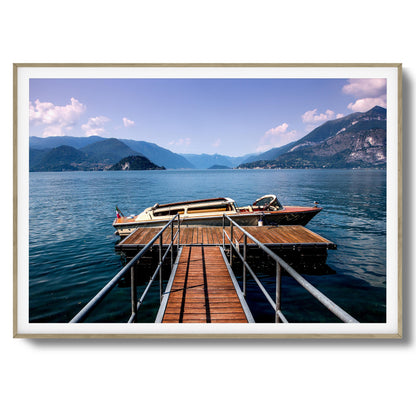 Lake Boat Dock Framed Art