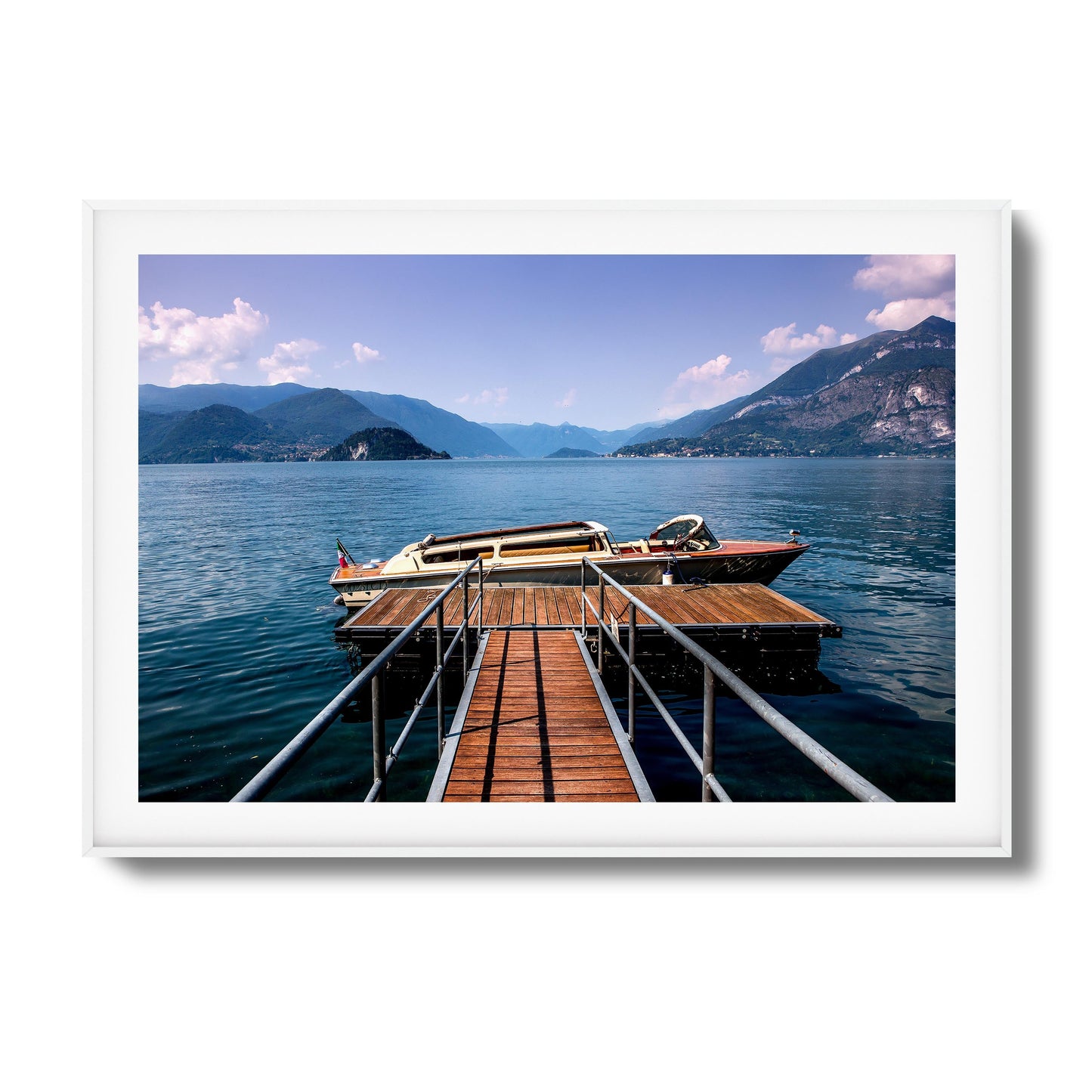 Lake Boat Dock Framed Art