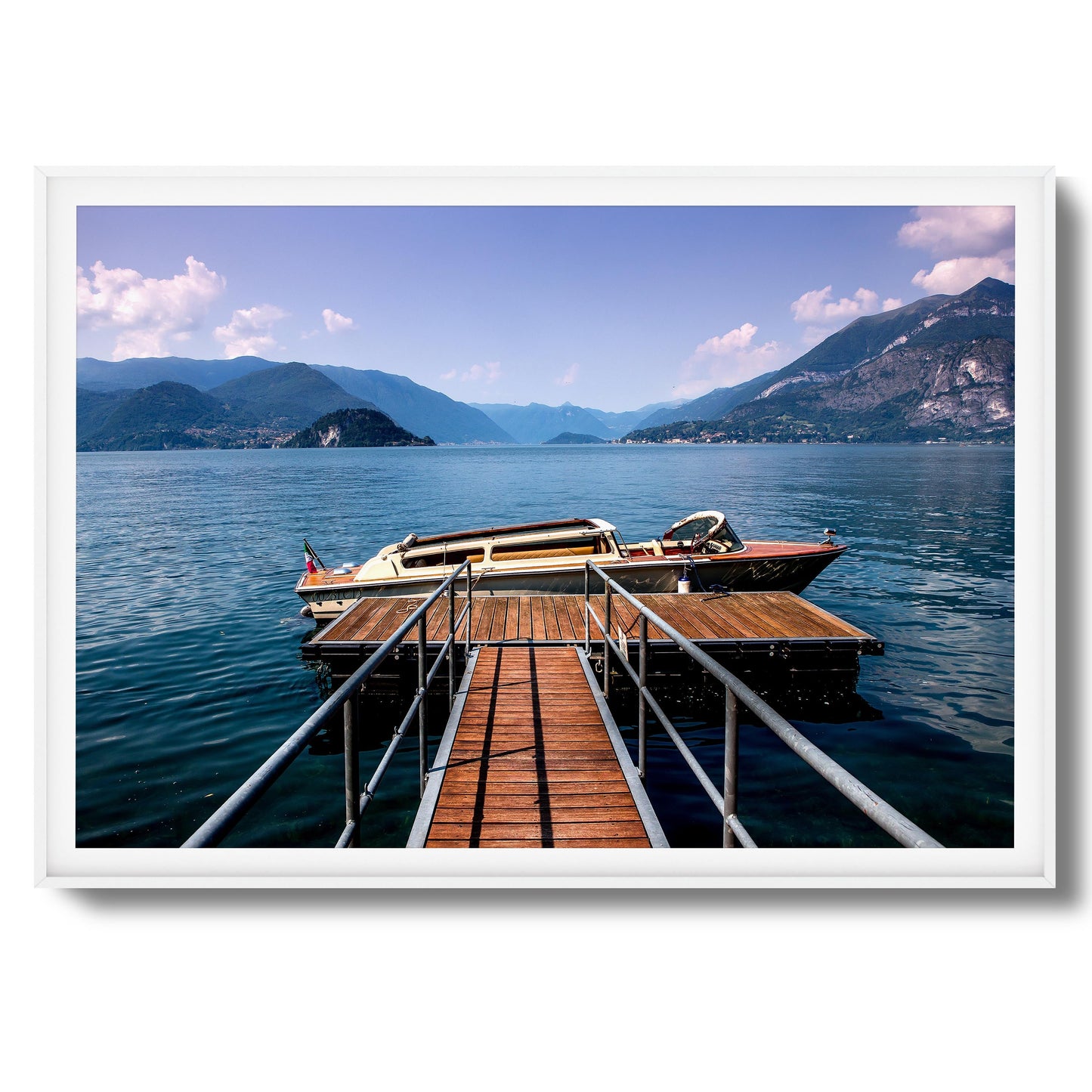 Lake Boat Dock Framed Art