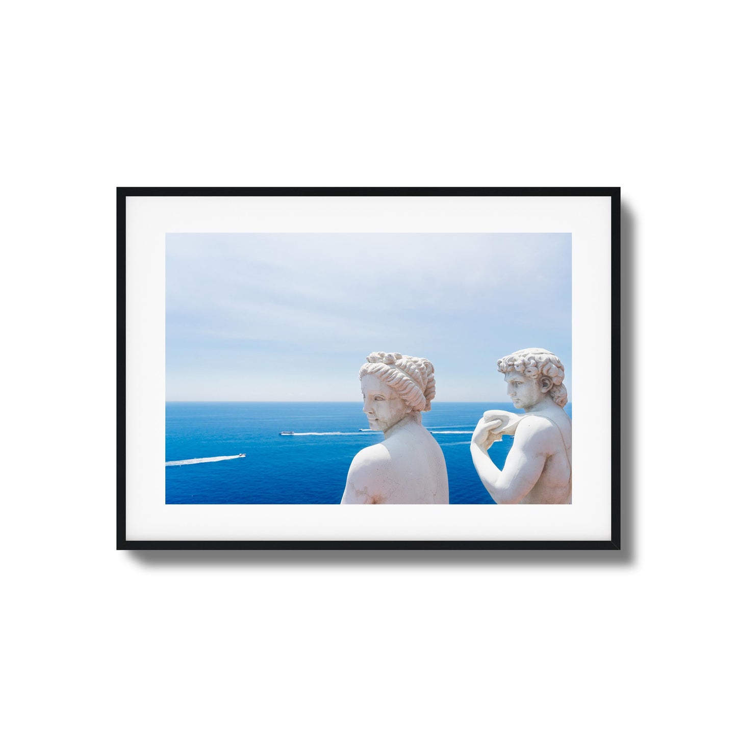 Marble Statues & Ocean View Framed Art