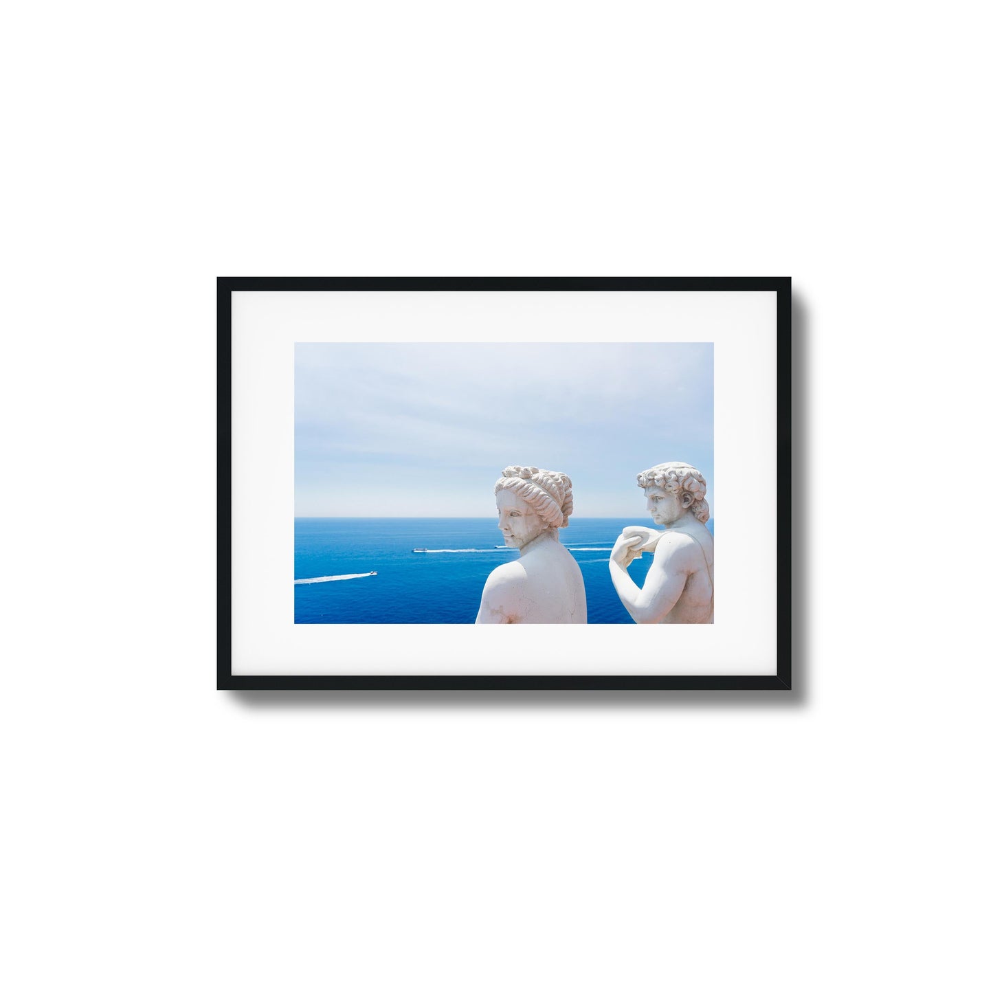 Marble Statues & Ocean View Framed Art