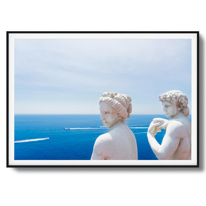 Marble Statues & Ocean View Framed Art