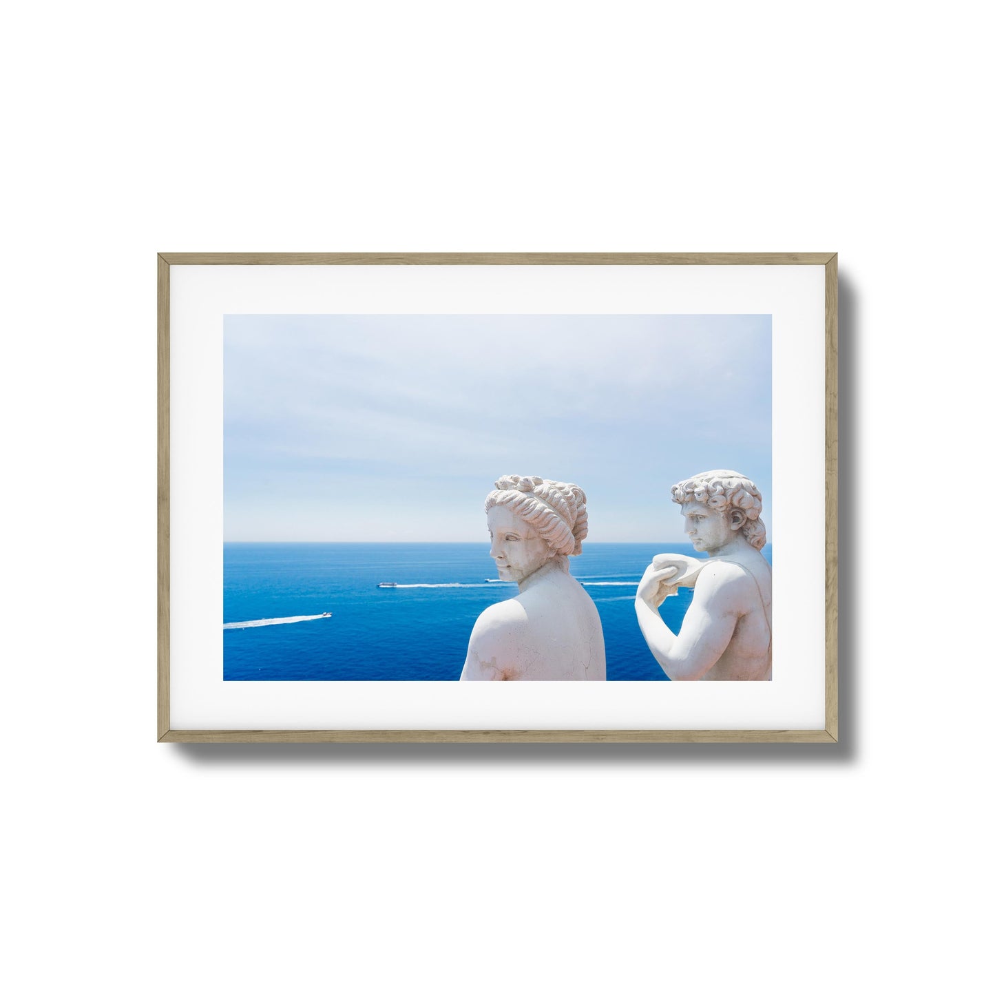 Marble Statues & Ocean View Framed Art