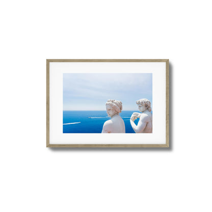 Marble Statues & Ocean View Framed Art