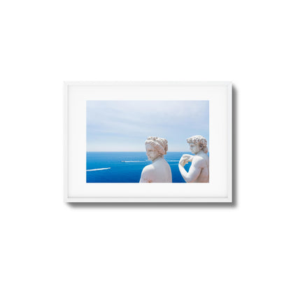 Marble Statues & Ocean View Framed Art