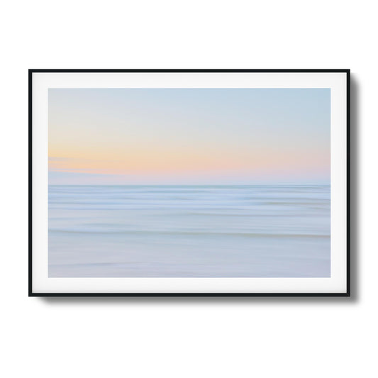 Minimal Soft Ocean Sunset Framed Art