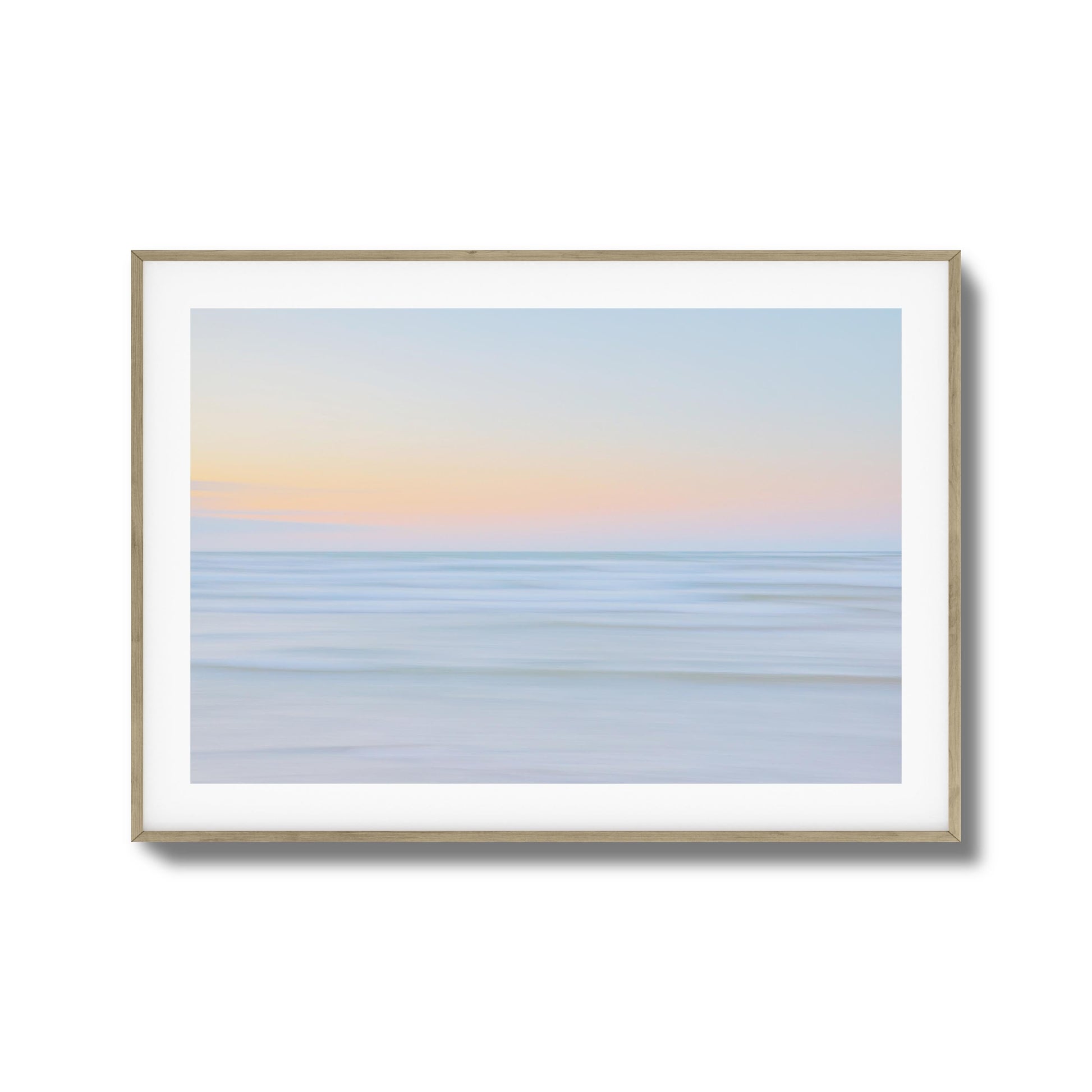 Minimal Soft Ocean Sunset Framed Art - Assure Spark