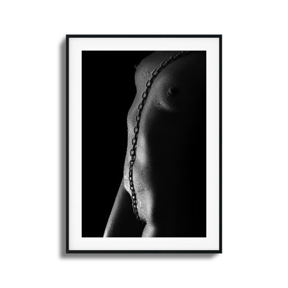 Nude with Steel Chain Framed Art