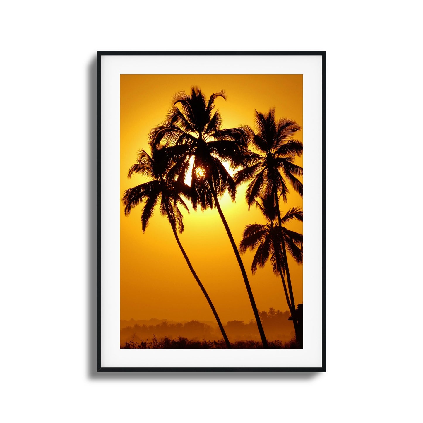 Palm Silhouettes at Sunset Framed Art