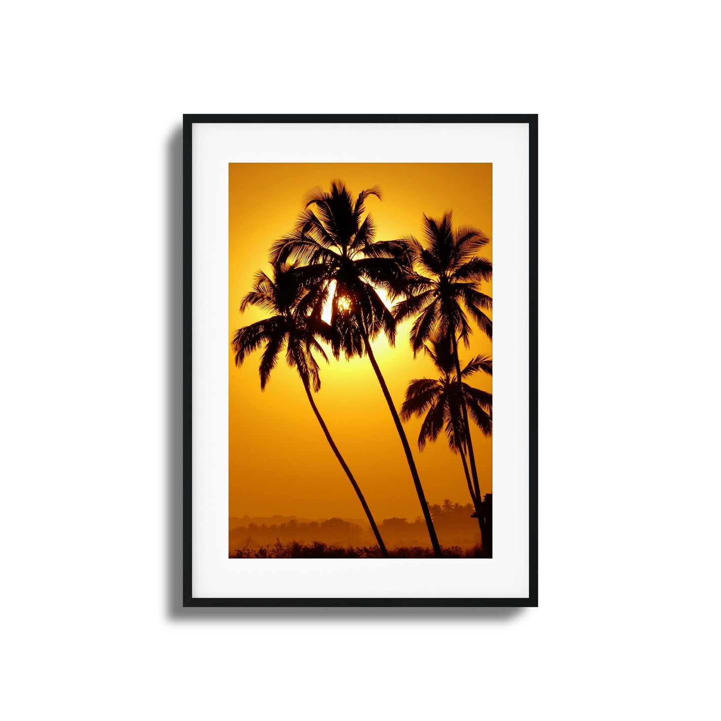 Palm Silhouettes at Sunset Framed Art