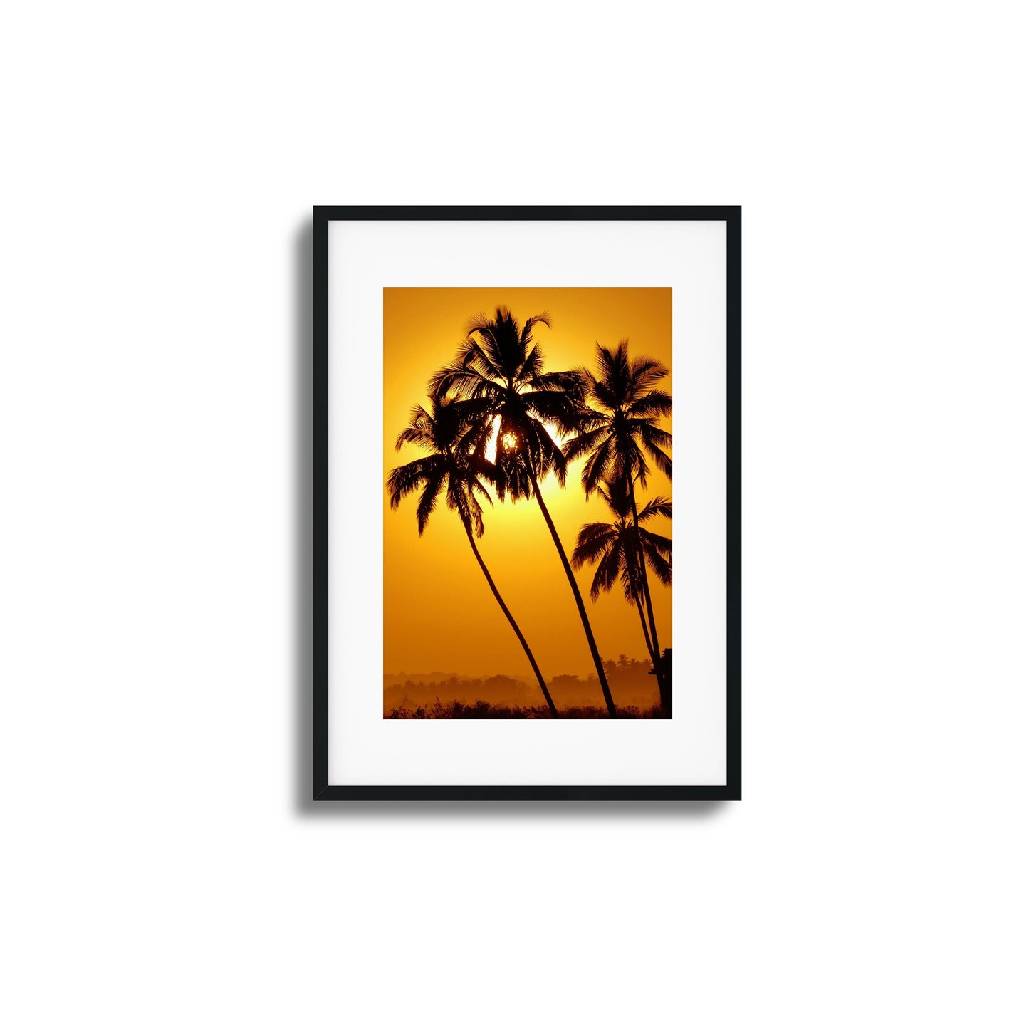 Palm Silhouettes at Sunset Framed Art