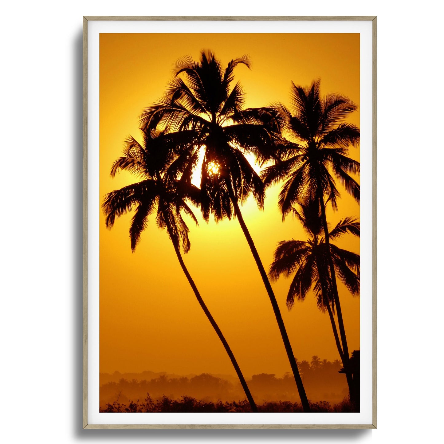Palm Silhouettes at Sunset Framed Art