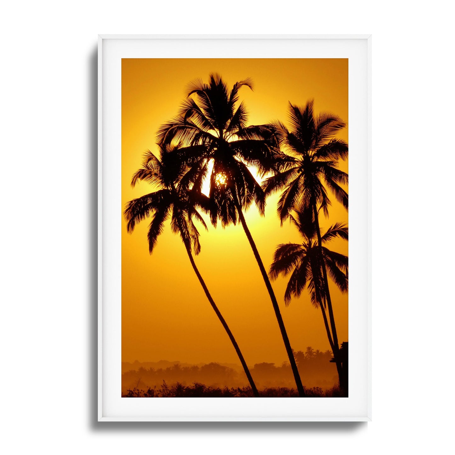 Palm Silhouettes at Sunset Framed Art