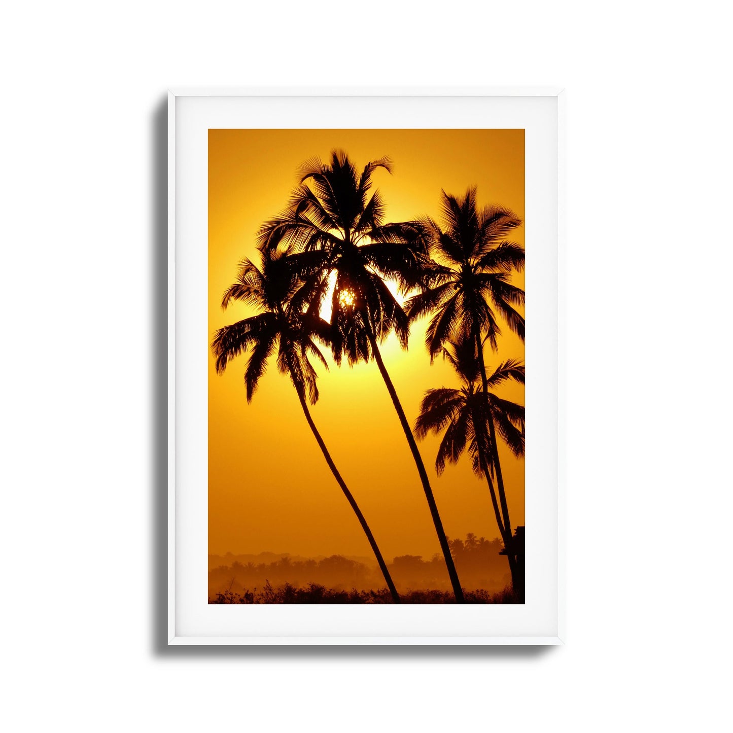 Palm Silhouettes at Sunset Framed Art