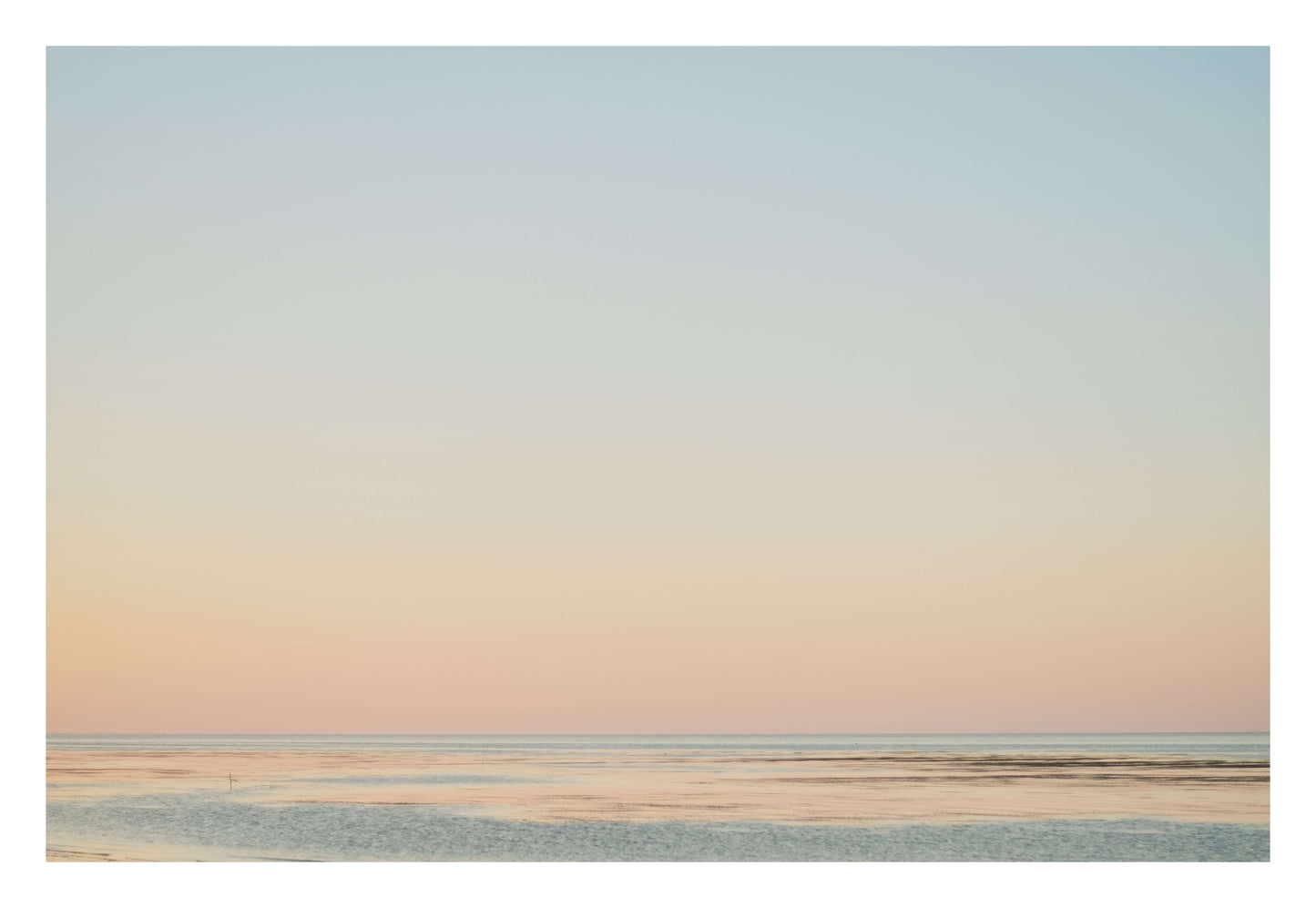 Pastel Ocean Horizon at Dusk Framed Art