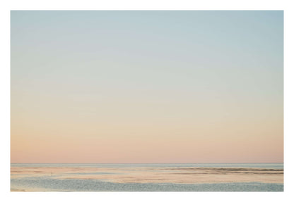 Pastel Ocean Horizon at Dusk Framed Art