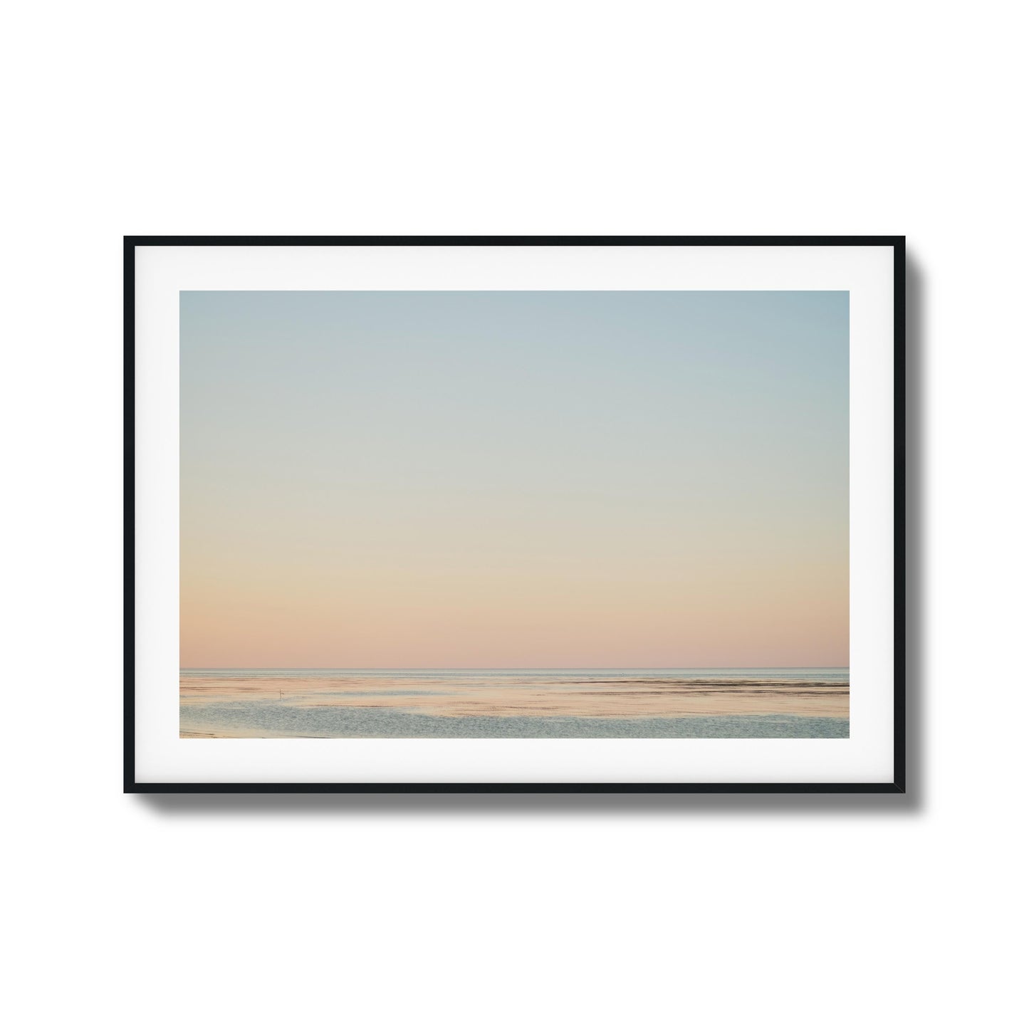 Pastel Ocean Horizon at Dusk Framed Art