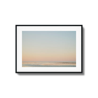 Pastel Ocean Horizon at Dusk Framed Art