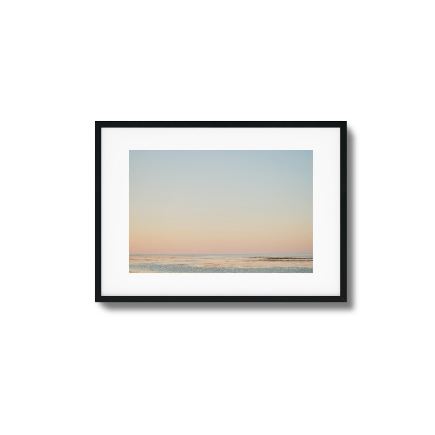 Pastel Ocean Horizon at Dusk Framed Art
