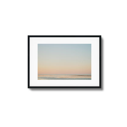 Pastel Ocean Horizon at Dusk Framed Art