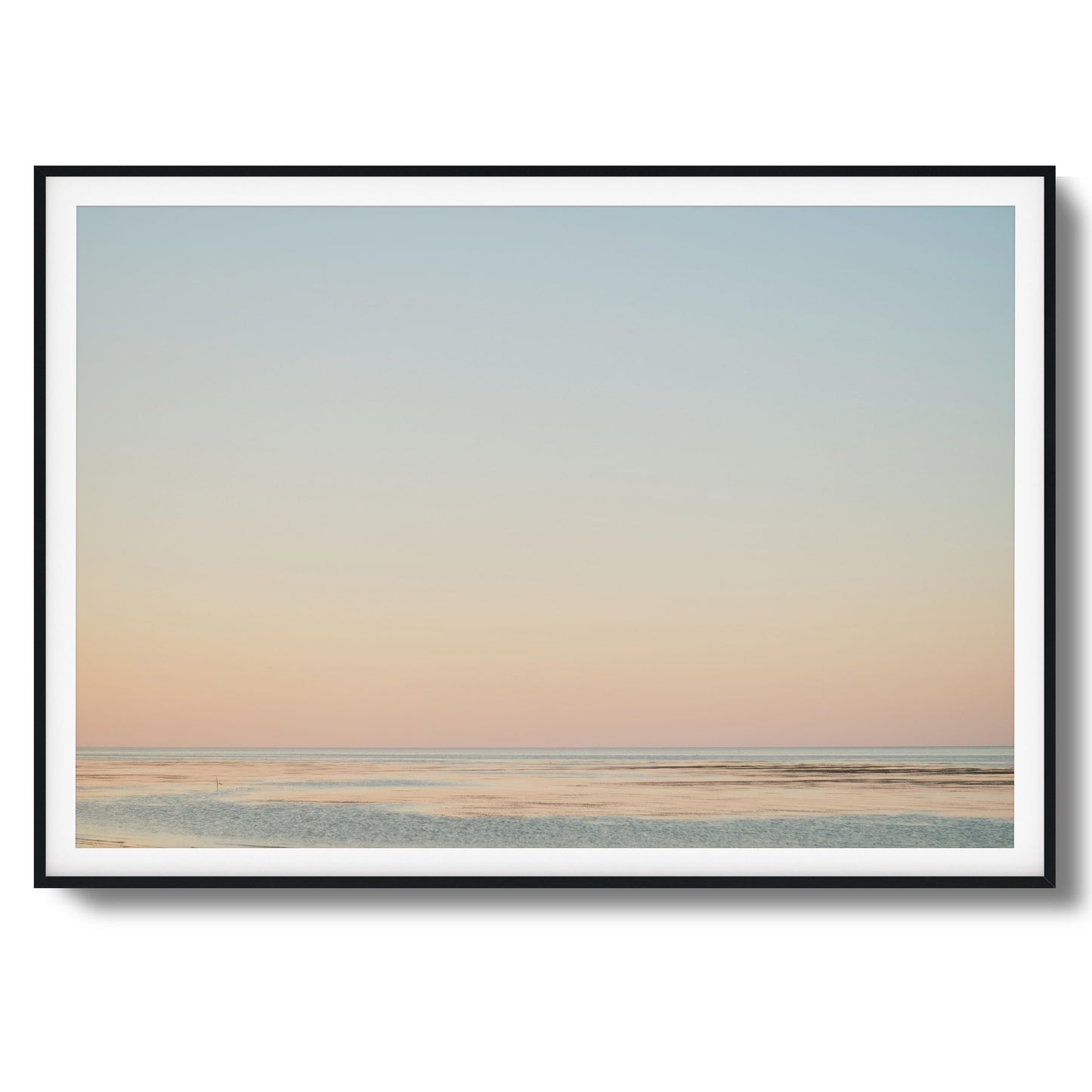 Pastel Ocean Horizon at Dusk Framed Art
