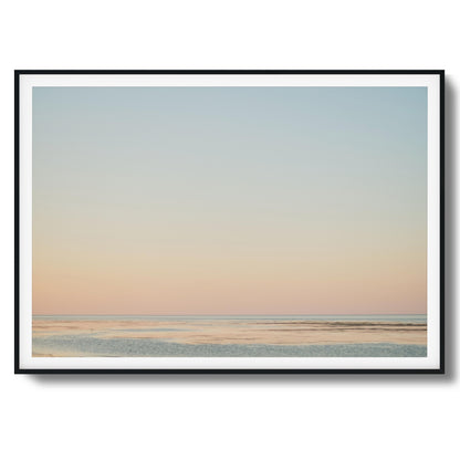 Pastel Ocean Horizon at Dusk Framed Art
