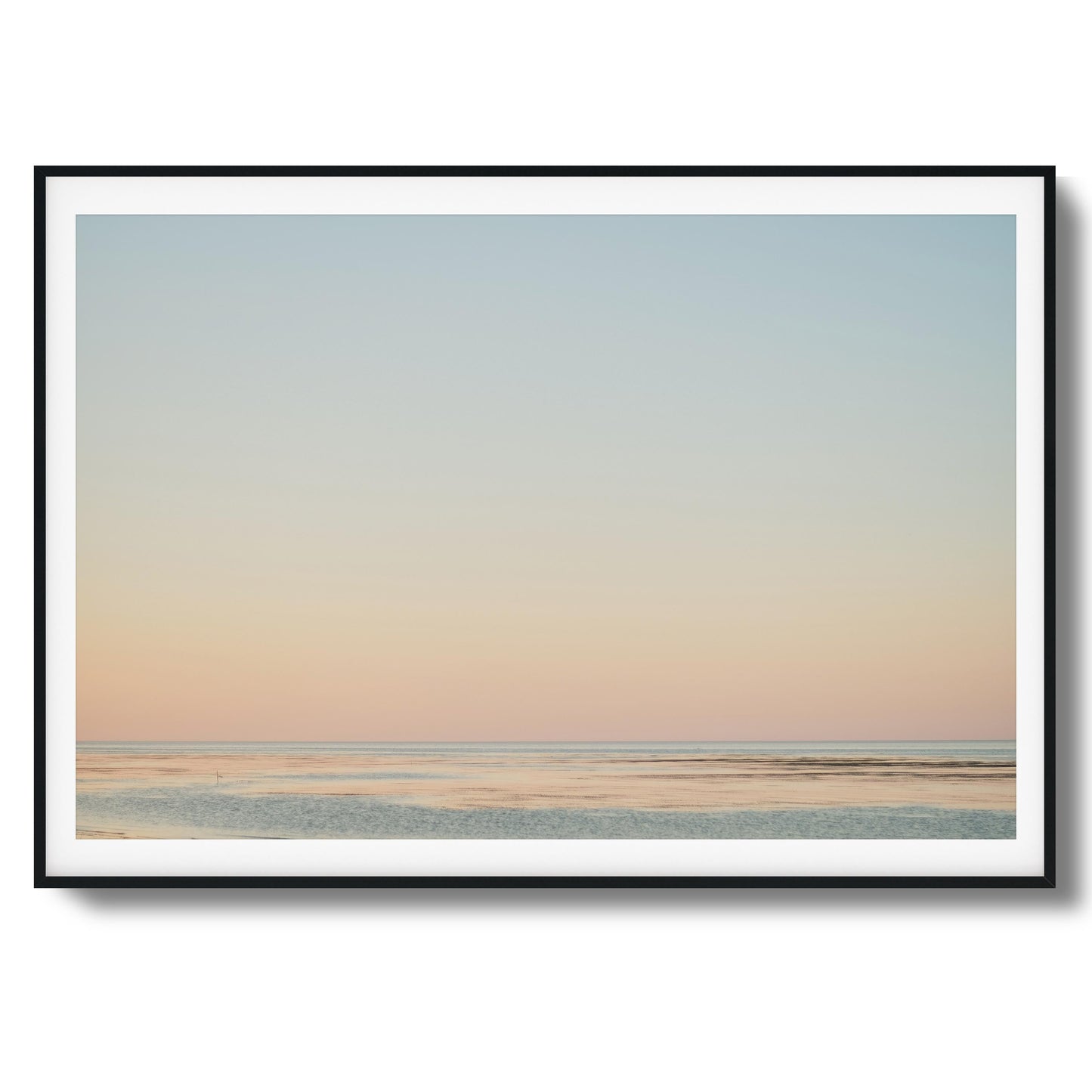 Pastel Ocean Horizon at Dusk Framed Art
