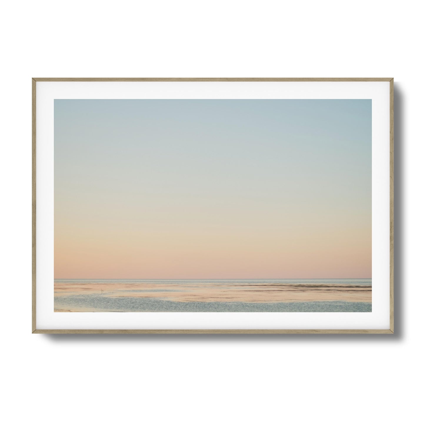 Pastel Ocean Horizon at Dusk Framed Art