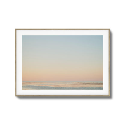 Pastel Ocean Horizon at Dusk Framed Art