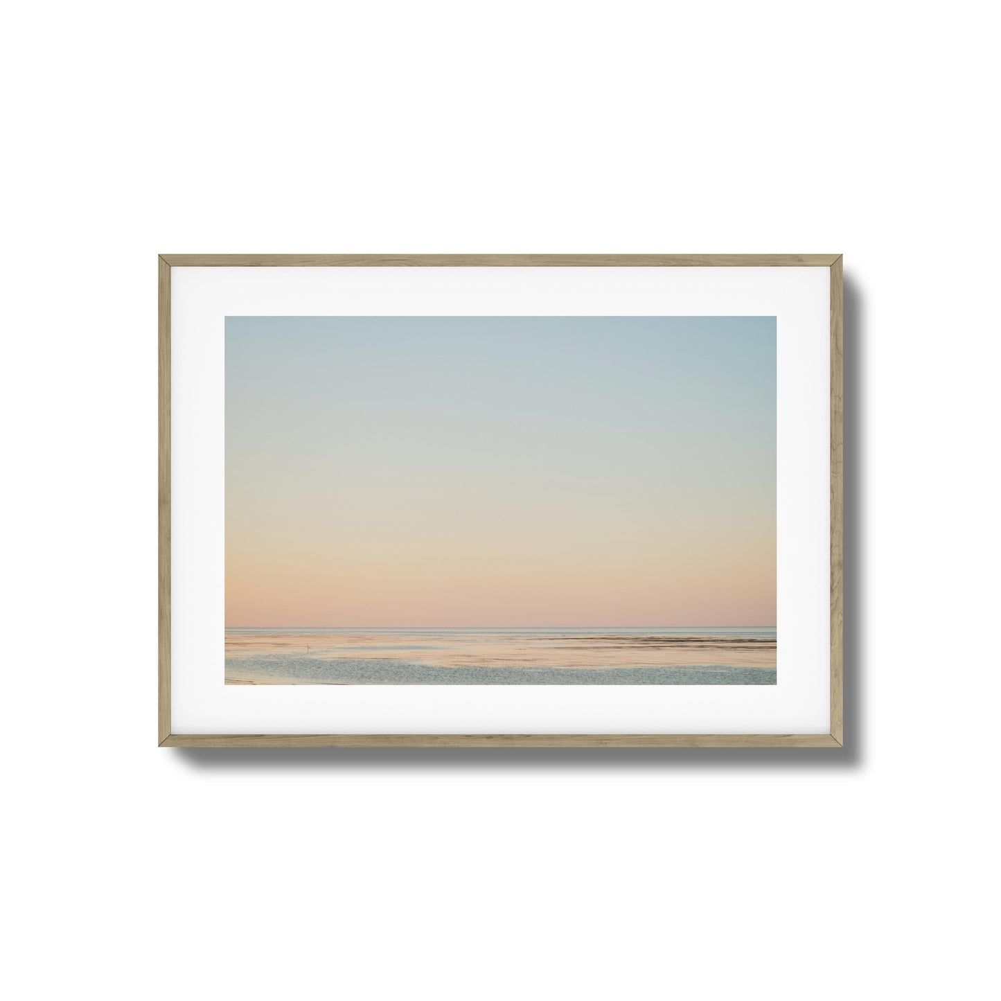 Pastel Ocean Horizon at Dusk Framed Art