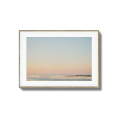 Pastel Ocean Horizon at Dusk Framed Art