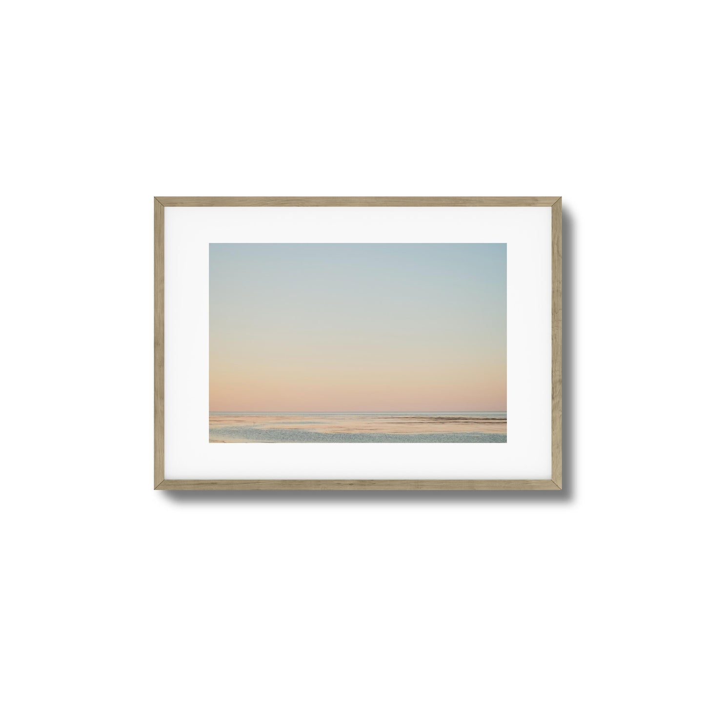 Pastel Ocean Horizon at Dusk Framed Art